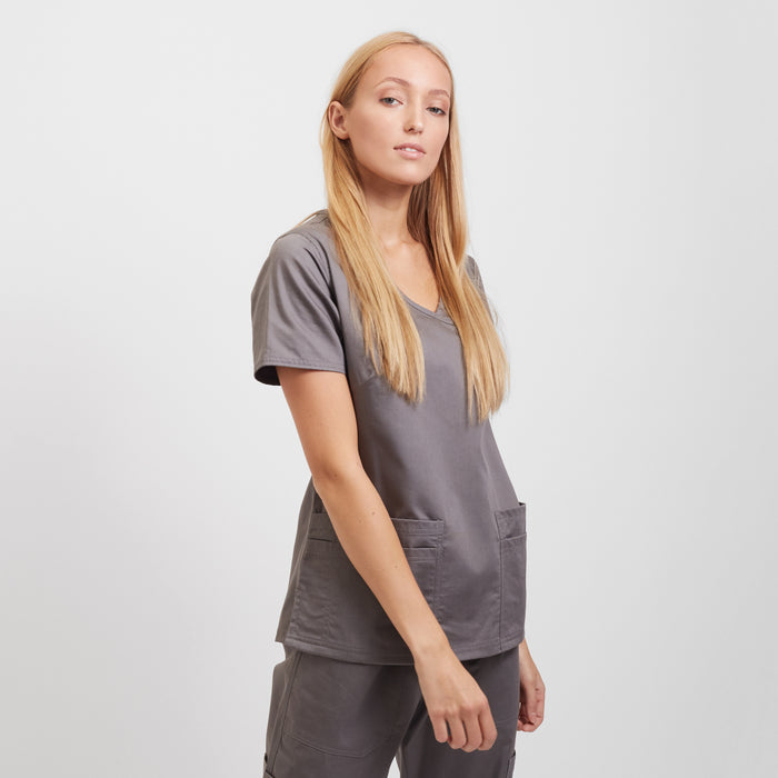 Women's Scrub Tops Grey